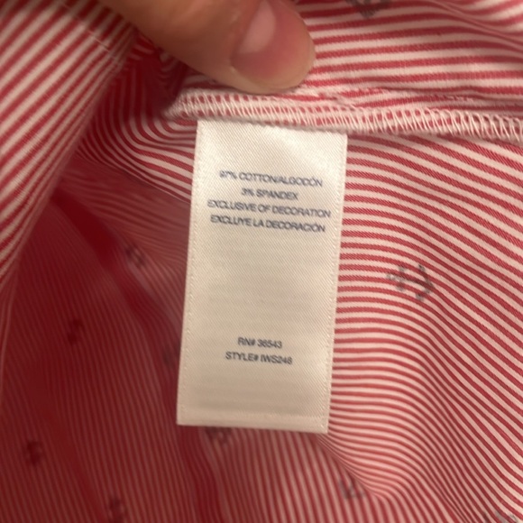 NWT IZOD Red White Blue Nautical Anchor Boating Button Down Shirt Size Large - Picture 10 of 10